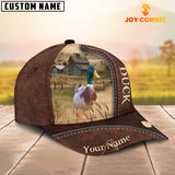 Joycorners Duck Customized Name Leather Pattern Cap