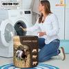 Joycorners Shorthorn Custom Name Leather Pattern Laundry Basket