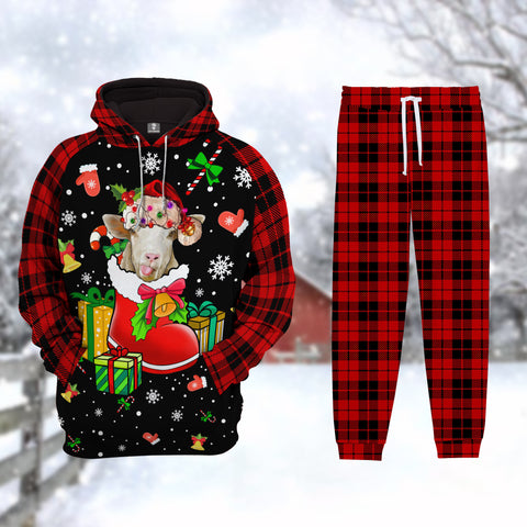 Joycorner Sheep Christmas Pattern Hoodie & Sweatpants Set