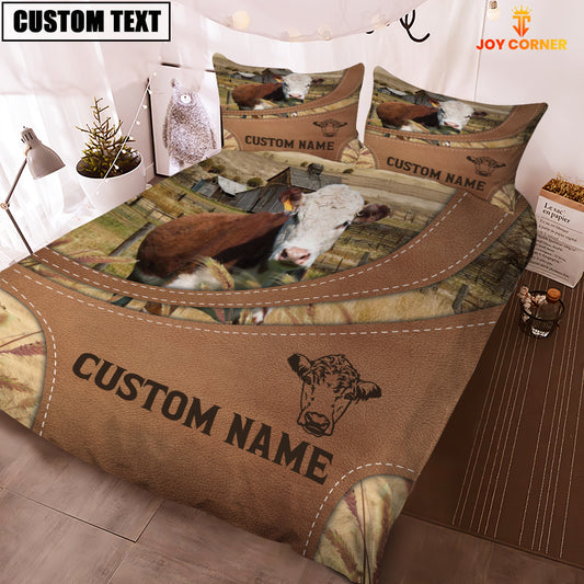 Joycorners Custom Name Hereford On Farm Bedding Set