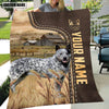 Joycorners Personalized Name Australian Cattle Dog Leather Pattern Blanket