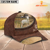 Joycorners Lambs On The Farm Customized Name Leather Pattern Cap