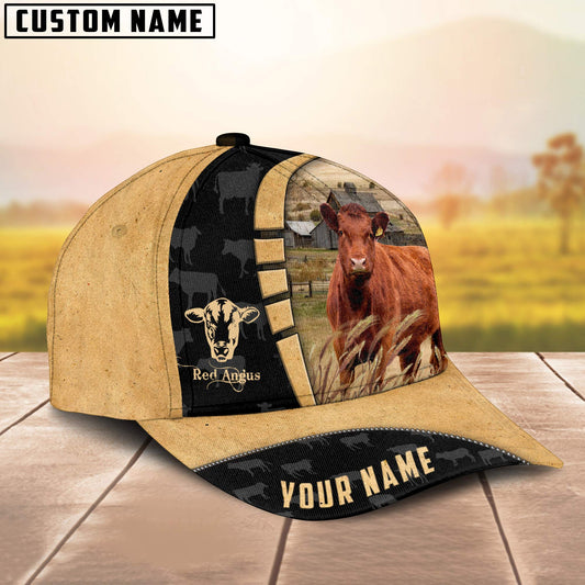 Joycorners Custom Name Red Angus Cattle 3D Cap