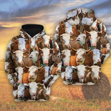 Joycorners Herd Of Simmental Cattle All Over Printed 3D Shirts