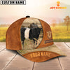 Joycorners Custom Name Belted Galloway Leather Pattern Cap TT7