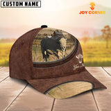 Joycorners Black Hereford On The Farm Customized Name Leather Pattern Cap