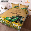 Joycorners Tractor Stay Humble And Kind Custom Name Bedding Set