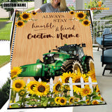Joycorners Farm Tractor Custom Name - Always Stay Humble and Kind Blanket
