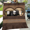 Joycorners Black Hereford In Heart Personalized Name Blanket