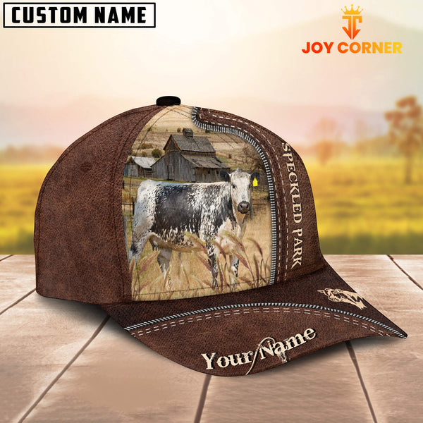 Joycorners Speckled Park Customized Name Leather Pattern Cap