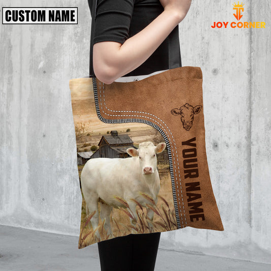 Joycorners Charolais Custom Name 3D Tote Bag
