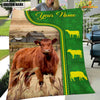 Joycorners Red Angus Green Farming Blanket Custom Name