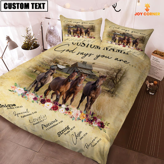 Joycorners Horse God Says You Are Custom Name Bedding Set