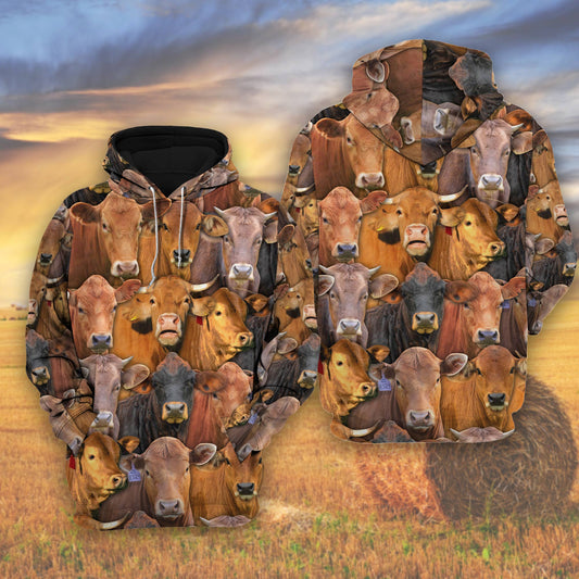 Joycorners Herd Of Gelbvieh All Over Printed 3D Shirts