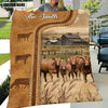 Joycorners Personalized Red Angus Cattle In Field Farmhouse Blanket