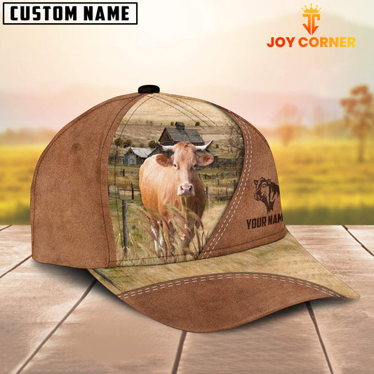 Joycorners Gelbvieh Customized Name Brown Cap