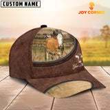 Joycorners Fleckvieh On The Farm Customized Name Leather Pattern Cap