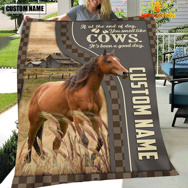 Joycorners Personalized Name Horse A Good Day Blanket