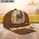 Joycorners Custom Name Horse Leather Pattern Brown Cap