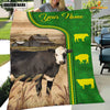 Joycorners Black Hereford Green Farming Blanket Custom Name