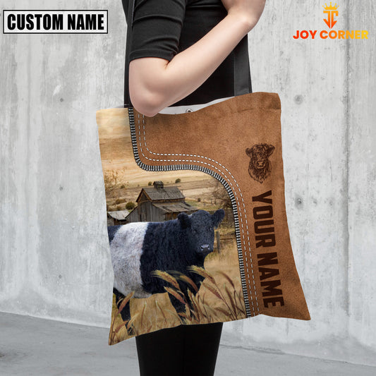 Joycorners Belted Galloway Cattle Custom Name 3D Tote Bagag