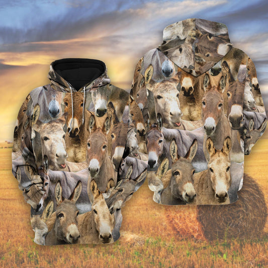 Joycorners Herd Of Donkey All Over Printed 3D Shirts