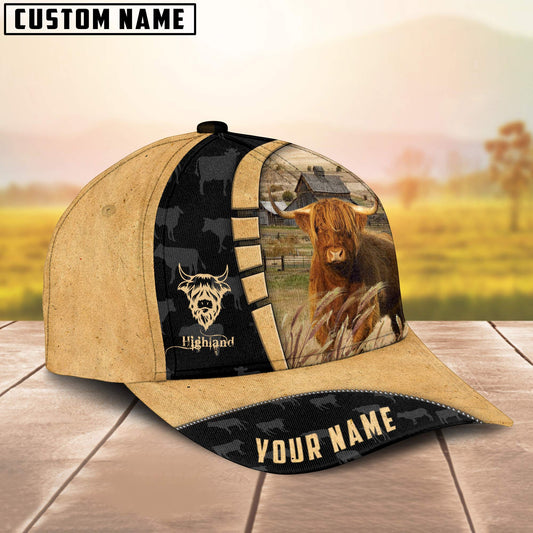 Joycorners Custom Name Highland Cattle 3D Cap