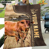 Joycorners Personalized Name Santa Gertrudis Cattle Leather Pattern Blanket