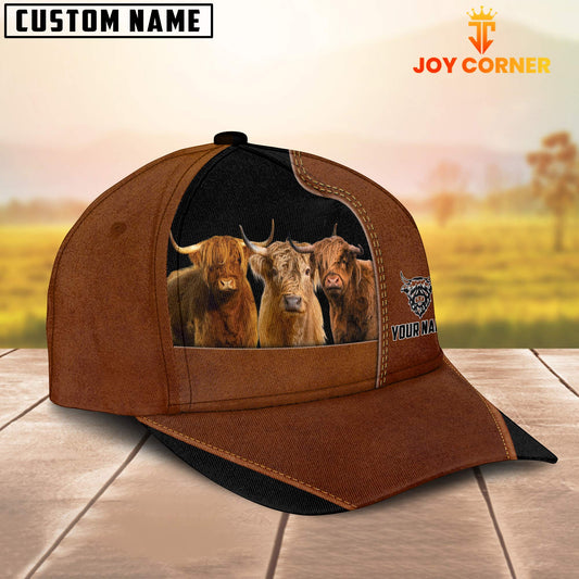 Joycorners Highland Black Brown Farm Customized Name Cap