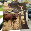 Joycorners Personalized Name Watusi Leather Pattern Blanket