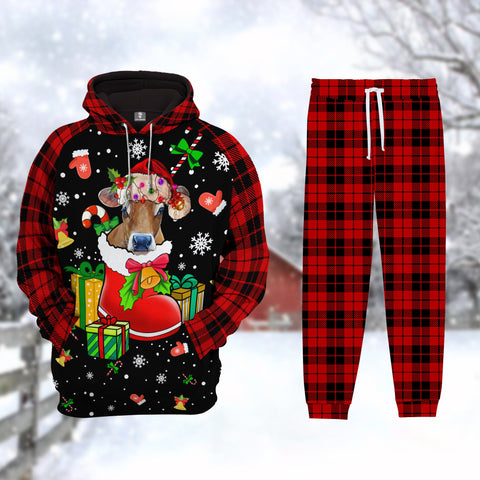 Joycorner Jersey Christmas Pattern Hoodie & Sweatpants Set