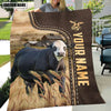 Joycorners Personalized Name Black Baldy Leather Pattern Blanket