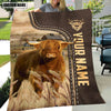 Joycorners Personalized Name Highland Leather Pattern Blanket