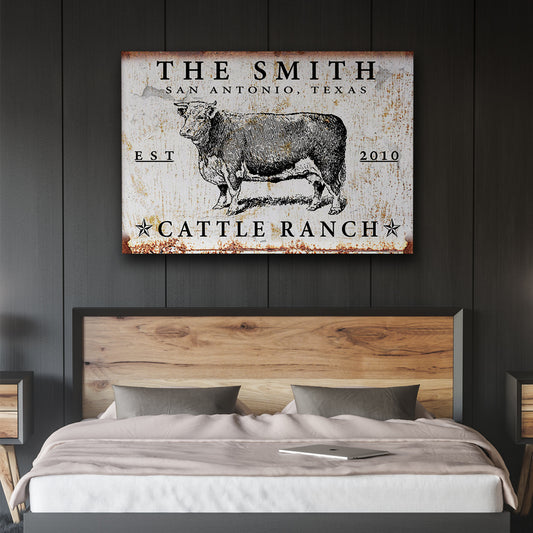 Joycorners Personalized Hereford Cattle Ranch Canvas