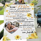 Joy Corners Personalized Photo And Text - Letter for Mom - Mother's Day Gift Blanket