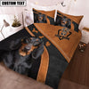 Joy Corners Dachshund Brown Pattern Customized Name 3D Bedding Set