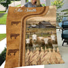 Joycorners Personalized Fleckvieh Cattle In Field Farmhouse Blanket