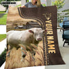 Joycorners Personalized Name Charolais Bull Leather Pattern Blanket