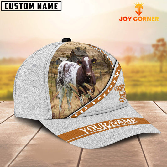 Joycorners Shorthorn White Pattern Customized Name 3D Cap