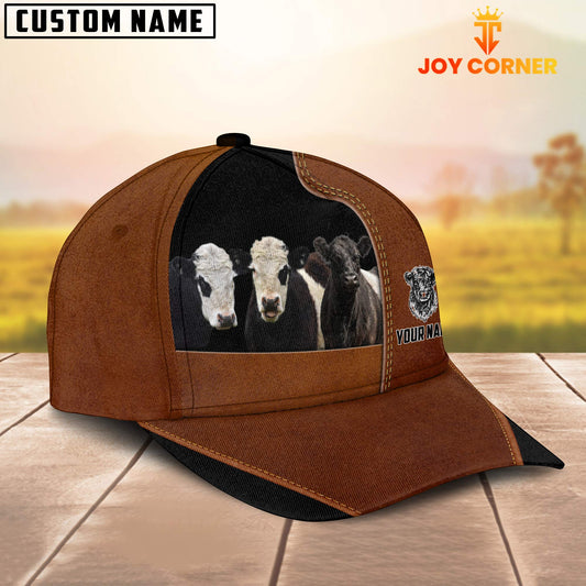 Joycorners Belted Galloway Black Brown Farm Customized Name Cap