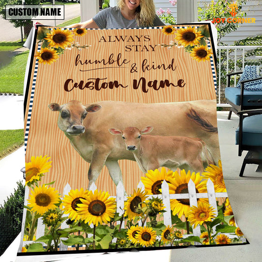 Joycorners Jersey Custom Name - Always Stay Humble and Kind Blanket