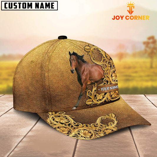 Joycorners Horse Pattern Customized Name 3D Yellow Cap