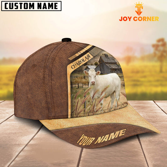 Joycorners Charolais No Horn Customized Name Brown Farm Cap