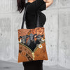 Joycorners Black Angus Daisy Flower and Butterfly All Over Printed 3D Tote Bag