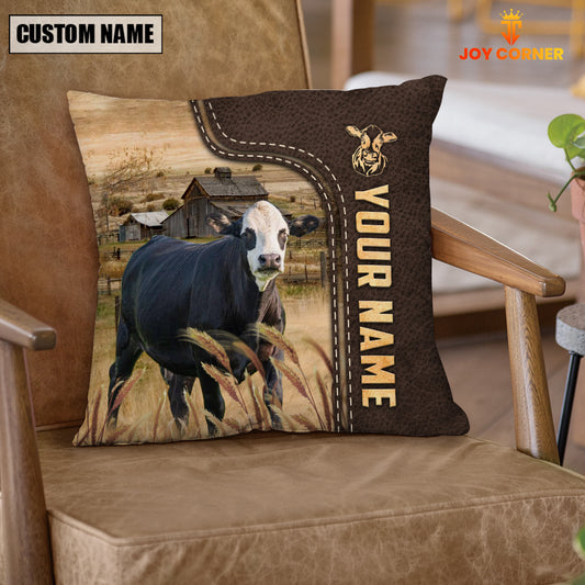 Joycorners Black Baldy Custom Name Leather Pattern Pillow Case