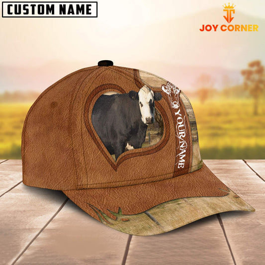 Joycorners Black Hereford Custom Name Heart Cap