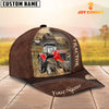 Joycorners Red Tractor Customized Name Leather Pattern Cap