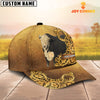 Joycorners Black Hereford Pattern Customized Name 3D Yellow Cap