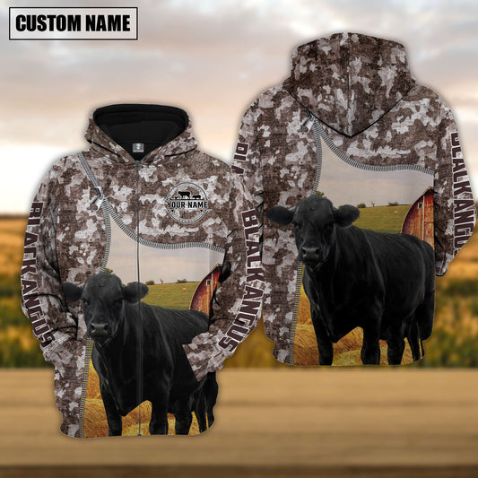Joycorners Personalized Black Angus Cattle Farm All Over Printed Hoodie