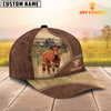 Joycorners Red Angus Zipper Leather Pattern Customized Name Cap